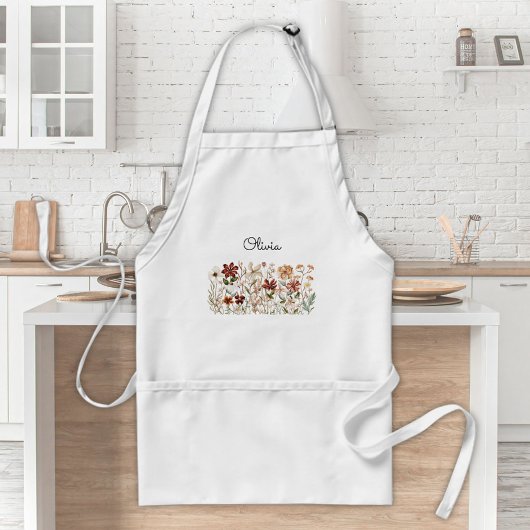 Gepersonaliseerde Waterverf  Wildflower Meadow Standaard Schort