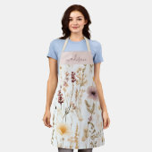 Gepersonaliseerde Waterverf Wildflowers Boho Schort (Gedragen)