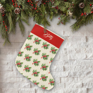 Gepersonaliseerde Waterverf Winter Foliage Scandin Grote Kerstsok