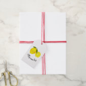 Gepersonaliseerde Waterverf Yellow Lemon Cadeaulabel (Met Touw)