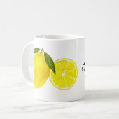 Gepersonaliseerde Waterverf Yellow Lemon Koffiemok (Voorkant links)