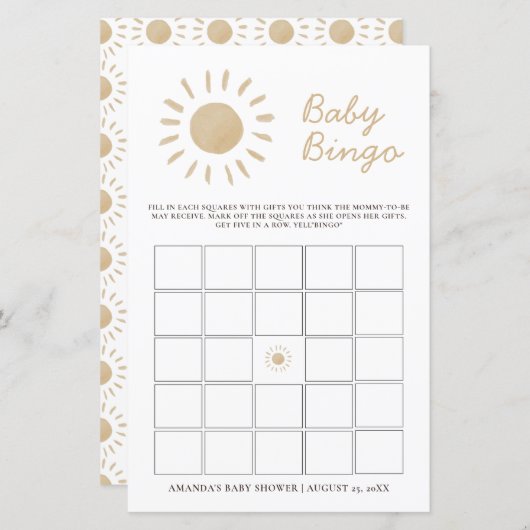 Gepersonaliseerde Waterverf Yellow Sunshine Baby B (Voorkant / Achterkant)