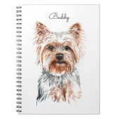 Gepersonaliseerde Waterverf Yorkie Notitieboek (Voorkant)