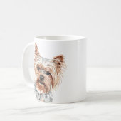Gepersonaliseerde Waterverf Yorkie Terrier Mok (Voorkant links)