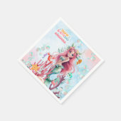 Gepersonaliseerde Waterverf Zeemeermin Party Papie Servet (Hoek)