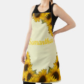 Gepersonaliseerde Waterverf Zonnebloemen Schort (Insitu)