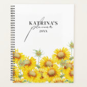 Gepersonaliseerde Waterverf Zonnebloemen Script Planner (Voorkant)
