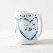 Gepersonaliseerde waterverwarming Deze datum opsla Koffiemok (Voorkant rechts)