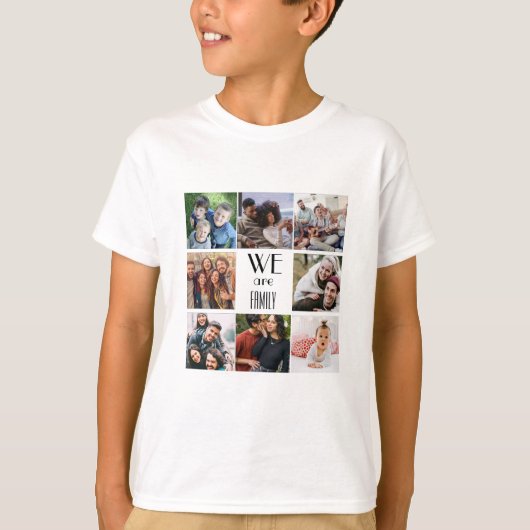 Gepersonaliseerde "We Are Family" foto template T-shirt (Voorkant)