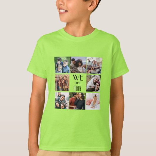 Gepersonaliseerde "We Are Family" foto template T-shirt (Voorkant)