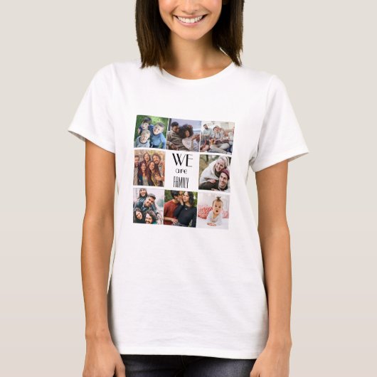 Gepersonaliseerde "We Are Family" foto template T-shirt (Voorkant)