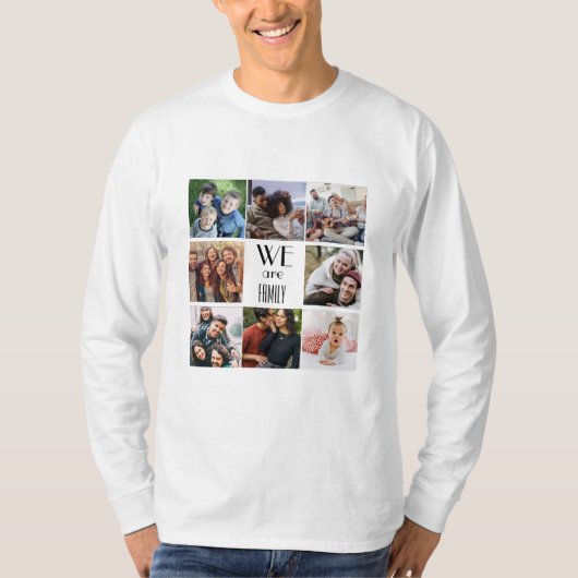 Gepersonaliseerde "We Are Family" foto template T-shirt (Voorkant)