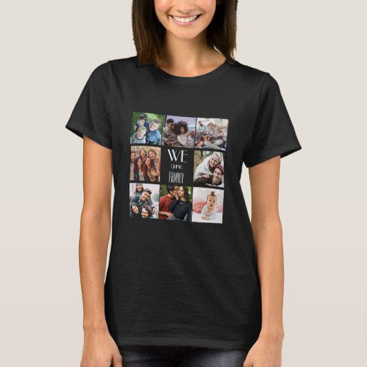 Gepersonaliseerde "We Are Family" foto template T-shirt (Voorkant)