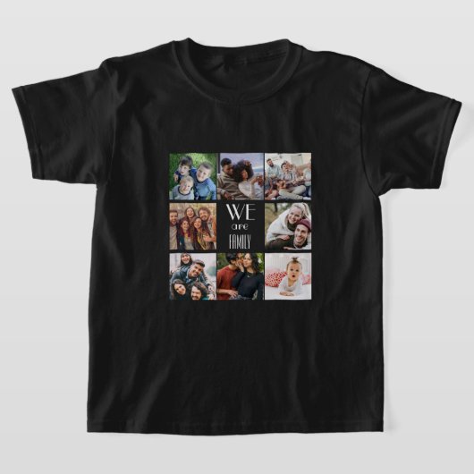 Gepersonaliseerde "We Are Family" foto template T-shirt (Laagn)