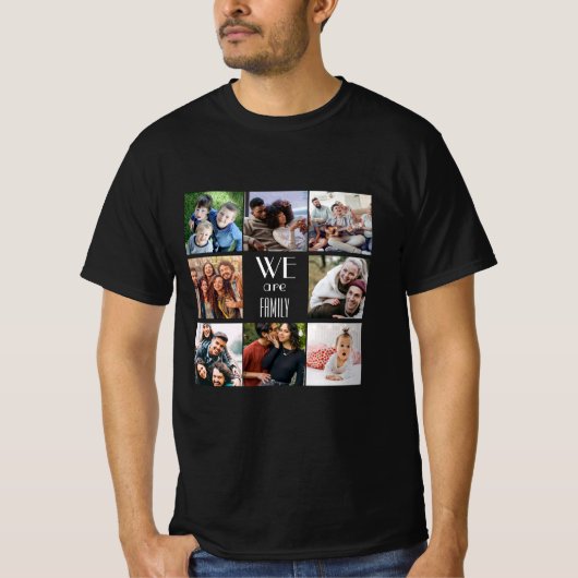 Gepersonaliseerde "We Are Family" foto template T-shirt (Voorkant)