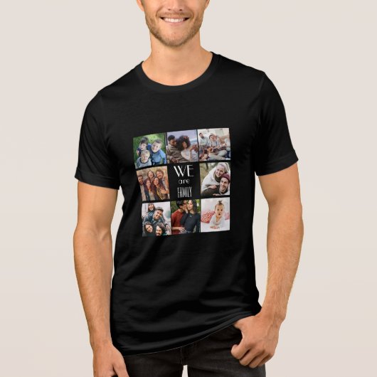Gepersonaliseerde "We Are Family" foto template Tri-Blend Shirt (Voorkant)