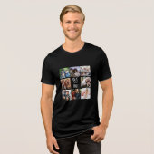 Gepersonaliseerde "We Are Family" foto template Tri-Blend Shirt (Voorkant volledig)