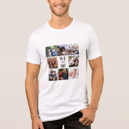 Gepersonaliseerde "We Are Family" foto template Tri-Blend Shirt (Voorkant)