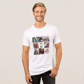 Gepersonaliseerde "We Are Family" foto template Tri-Blend Shirt (Voorkant volledig)