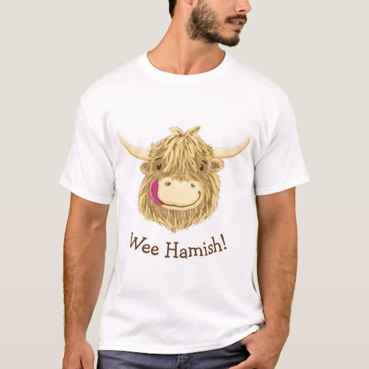 Gepersonaliseerde We Hamish Highland Cow T-shirt (Voorkant)