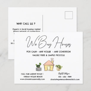 Gepersonaliseerde 'We kopen huizen' vastgoedpromot Briefkaart