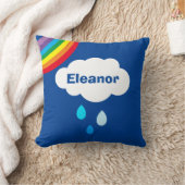 Gepersonaliseerde Weather Cloud and Raindrops Cush Kussen (Deken)
