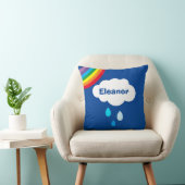 Gepersonaliseerde Weather Cloud and Raindrops Cush Kussen (Stoel)