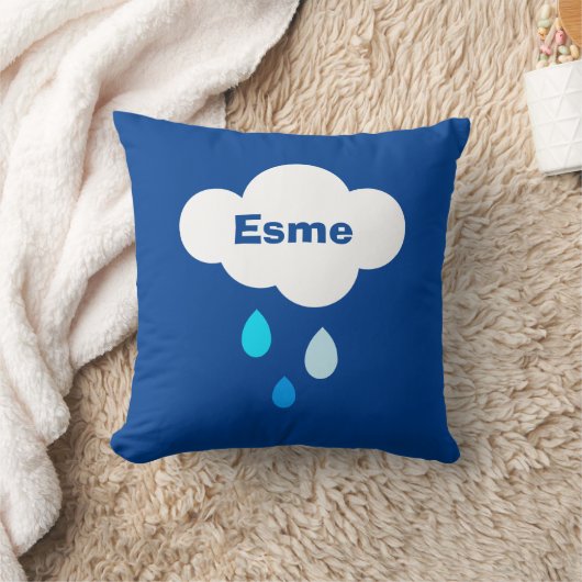 Gepersonaliseerde Weather Cloud and Raindrops Cush Kussen (Deken)