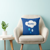 Gepersonaliseerde Weather Cloud and Raindrops Cush Kussen (Stoel)