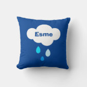 Gepersonaliseerde Weather Cloud and Raindrops Cush Kussen (Voorkant)