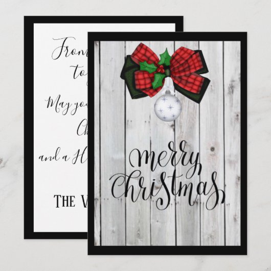 Gepersonaliseerde Weathered Kerstkaart (Voorkant / Achterkant)