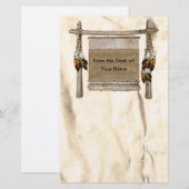 Gepersonaliseerde Weaving Loom Native American Sta Briefpapier (Voorkant / Achterkant)