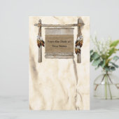 Gepersonaliseerde Weaving Loom Native American Sta Briefpapier (Staand voorkant)