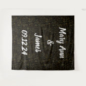 Gepersonaliseerde Wedachtergrond zwarte gouden lam Wandkleed (Voorkant (horizontaal))