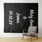 Gepersonaliseerde Wedachtergrond zwarte gouden lam Wandkleed (In Situ (horizontaal))