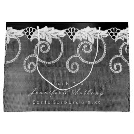 Gepersonaliseerde Weddenschap Black White Royal La Large Cadeautasje