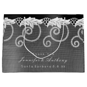 Gepersonaliseerde Weddenschap Black White Royal La Large Cadeautasje