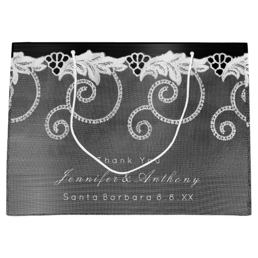 Gepersonaliseerde Weddenschap Black White Royal La Large Cadeautasje (Voorkant)