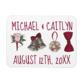 Gepersonaliseerde weddenschappen met bloemen Bowti Magneet (Horizontaal)