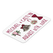 Gepersonaliseerde weddenschappen met bloemen Bowti Magneet (Linkerzijde)