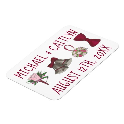 Gepersonaliseerde weddenschappen met bloemen Bowti Magneet (Linkerzijde)