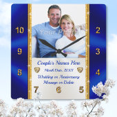 Gepersonaliseerde weddenschappen voor oudere paren vierkante klok