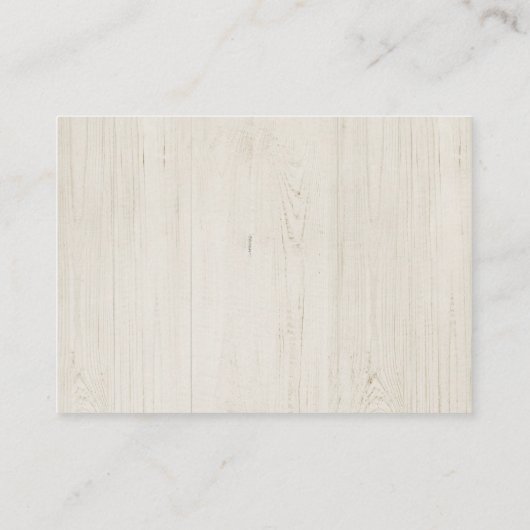Gepersonaliseerde weddenschapskaart - Rustic Wood Contactkaartje (Achterkant)