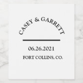 Gepersonaliseerde weddenschapswindenflesje, WEDDIN Wijn Etiket (Enkel label)