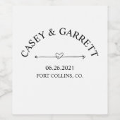 Gepersonaliseerde weddenschapswindenflesje, WEDDIN Wijn Etiket (Enkel label)