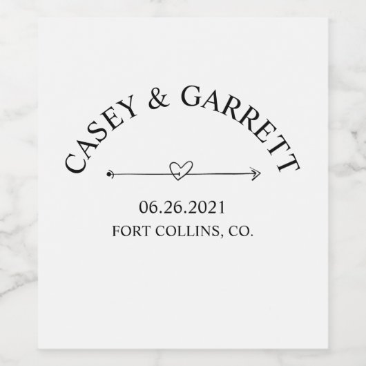 Gepersonaliseerde weddenschapswindenflesje, WEDDIN Wijn Etiket (Enkel label)