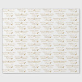 Gepersonaliseerde Wedding Golden Hearts Bruid & Br Cadeaupapier (Vlak)