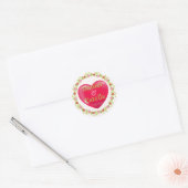 Gepersonaliseerde Wedding Heart Sticker met Bloeme (Envelop)