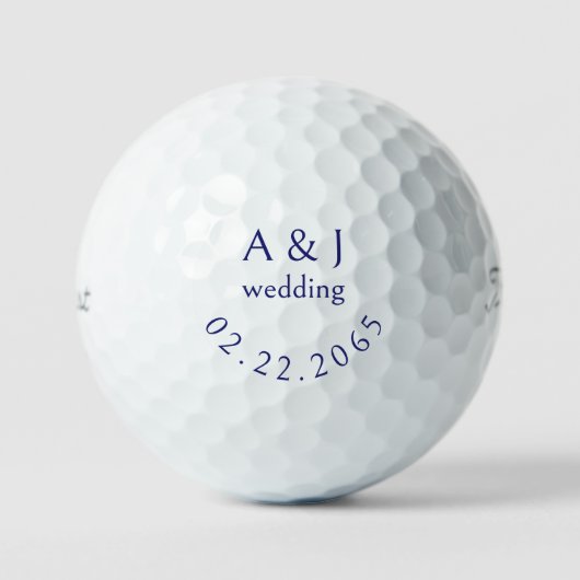 Gepersonaliseerde Wedding Navy Favoriet Titleist P Golfballen (Voorkant)
