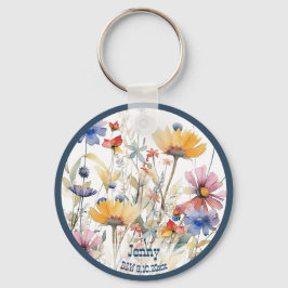 Gepersonaliseerde Wedding Party Gift Herfst Wildfl Sleutelhanger